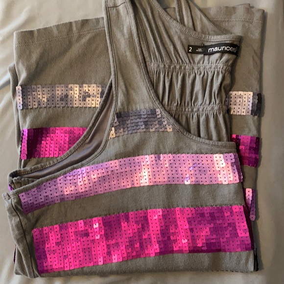 Maurices Tops - Maurices, tank with sequin stripes, size 2